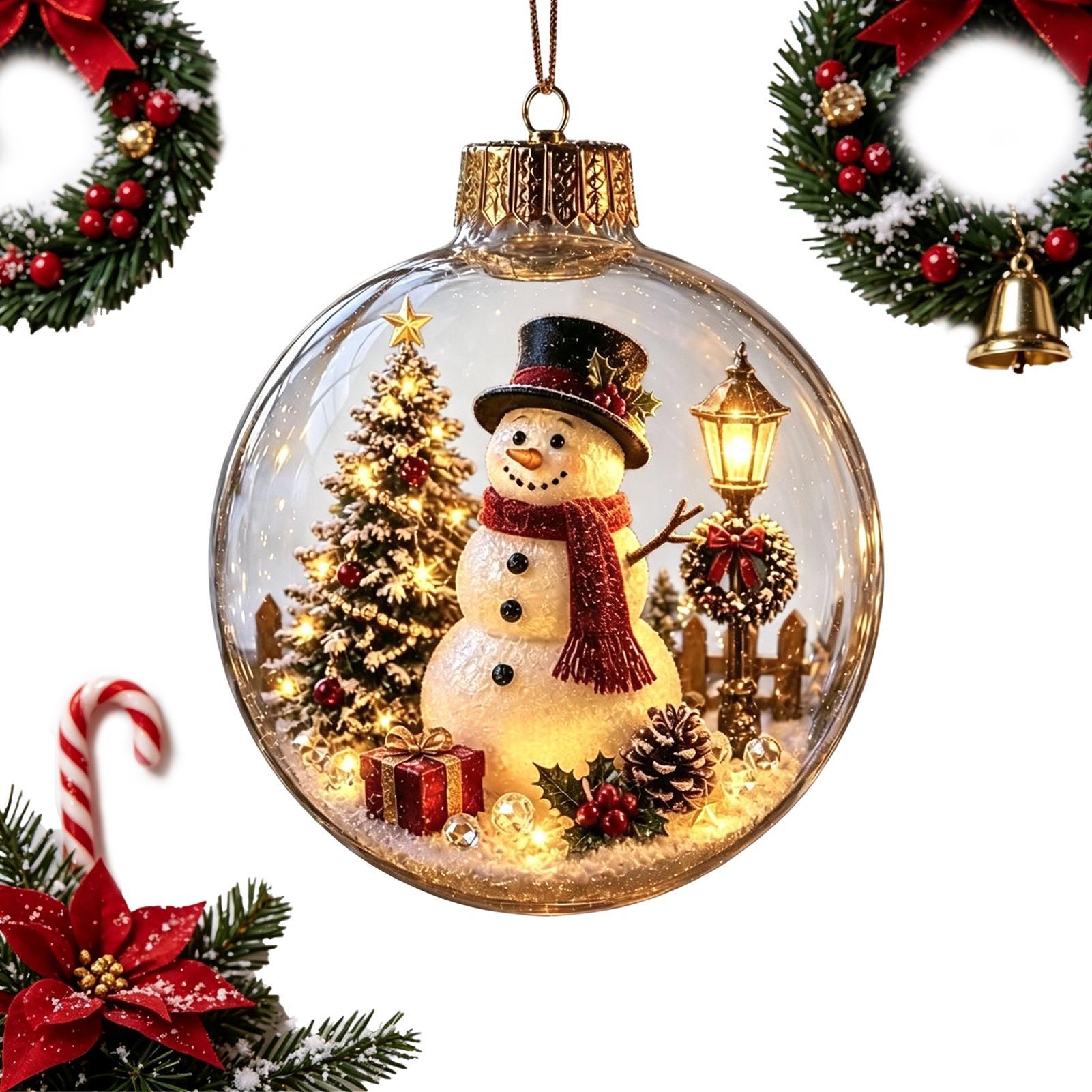 Outdoor Lighting Effects - Gloeiende kerstdiorama-ornament, heldere acrylverlichting, onbreekbaar voor