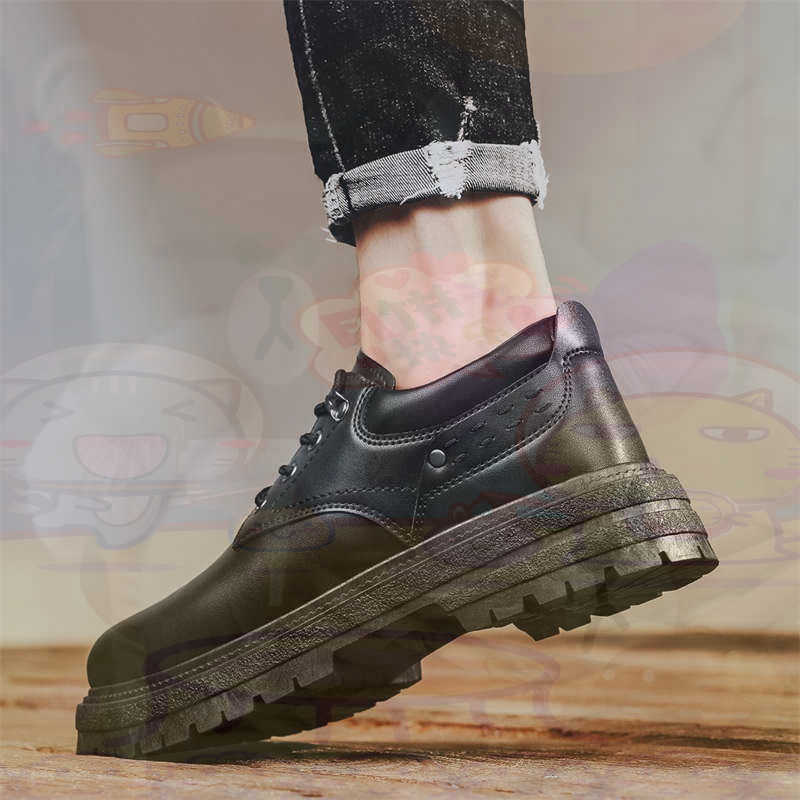 Outdoor Lighting Uk - Donker natuurlijk leer Mode-sneakers Tennis Herensneakers