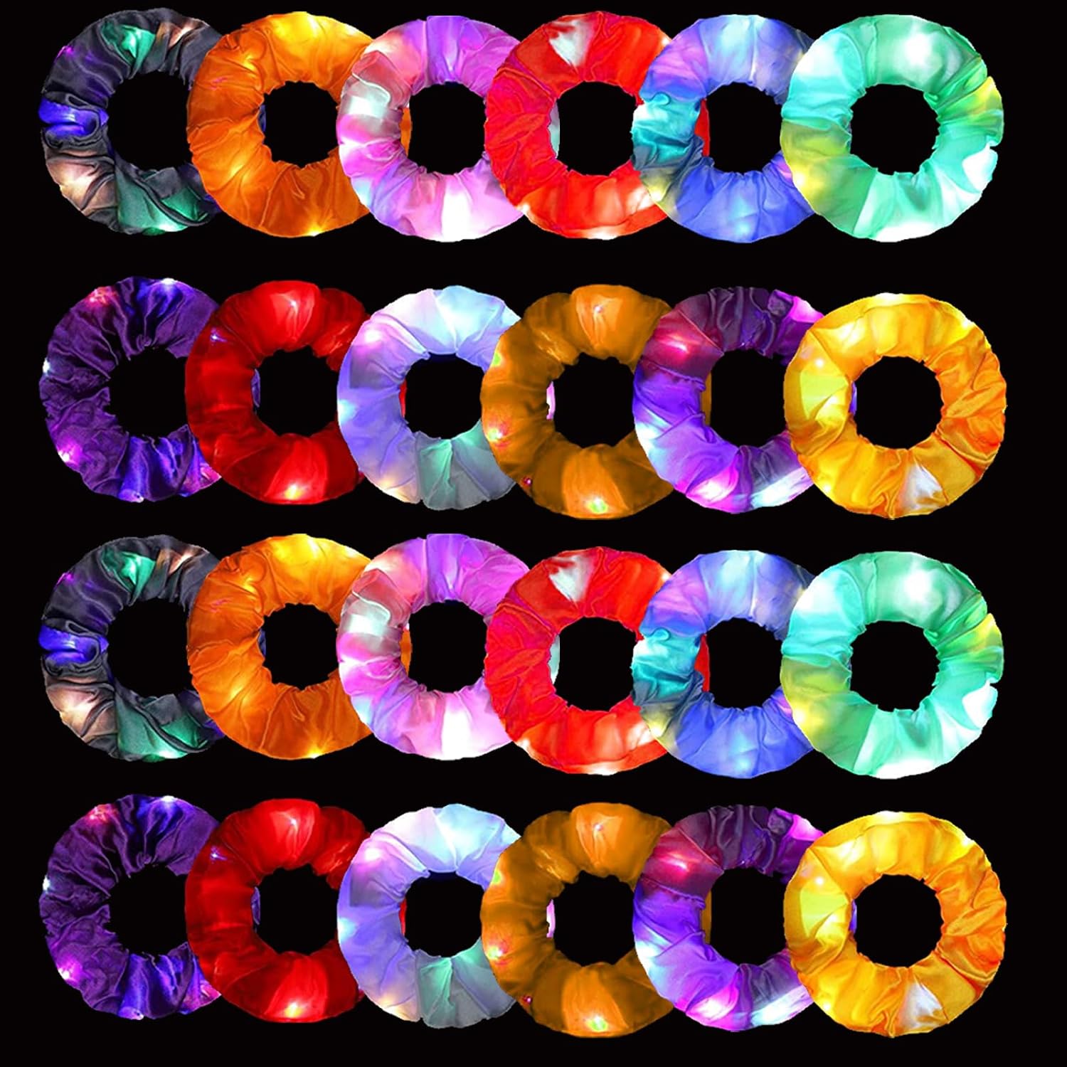 Outdoor Lighting Effects - 6 stuks LED Scrunchies Haarbanden Lichtgevende