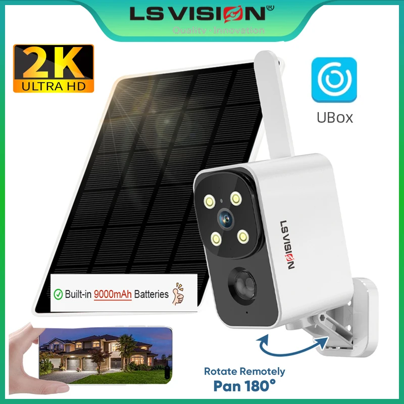 Outdoor Lighting Wireless - LS VISION Outdoor Solar Camera Draadloze