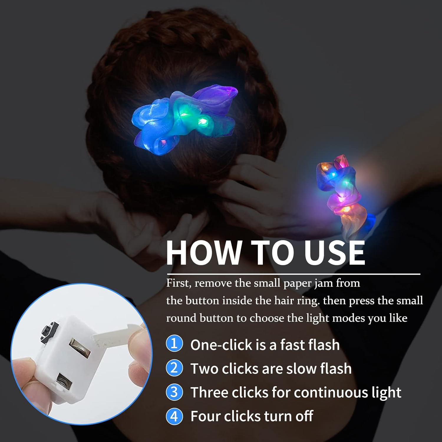 6 stuks LED Scrunchies Haarban - Outdoor Lighting Effects recensie en prijs